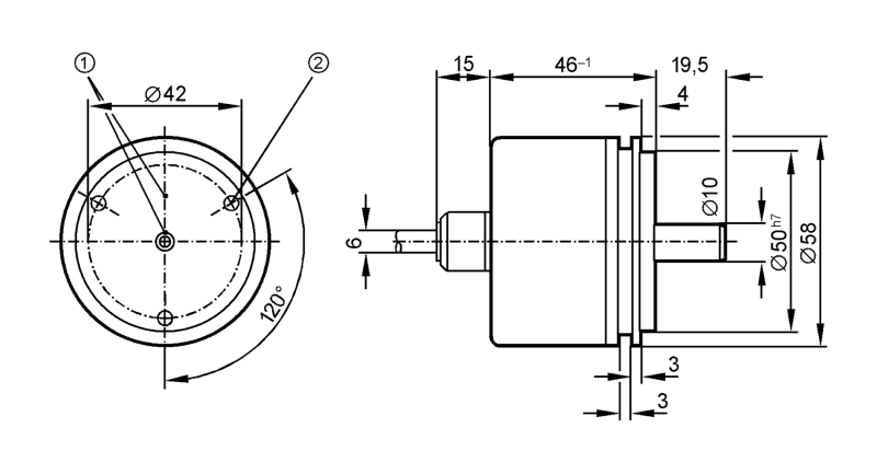 Инкрементальный энкодер со сплошным валом RU1161 Ifm electronic