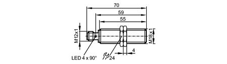 Индуктивный датчик в цельнометаллическом корпусе IGR200 Ifm electronic